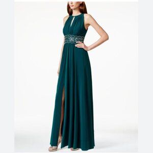 R&M Richards Women's Halter Neck Sleeveless Cocktail Gown, Size 12